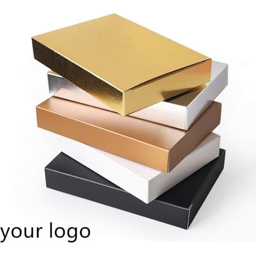 Hot Sale Gold/Silver Gift Photo Packaging Boxes For Cosmetics mask/Candle Retail Favor Carton Rectangular White Cardboard Box