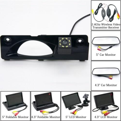 HD 8LED Car Rear View Camera For Honda Odyssey Elysion 4.3" 5 inch Parking Monitor Backup Reverse 2.4Ghz Wireless Power Receiver