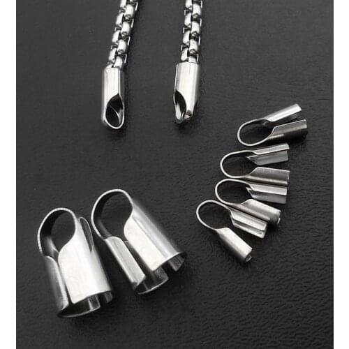 Stainless Steel Chain End Caps Connectors Weldable DIY Crafts Jewelry Accessories Findings For Chain Bracelet Making