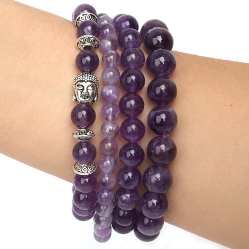 6mm/8mm/10mm Hot Sale Natural Stone Bracelet Bangle Beads with Elastic Rope Charm Bracelet Men Women Fashion Jewelry Approx 19cm