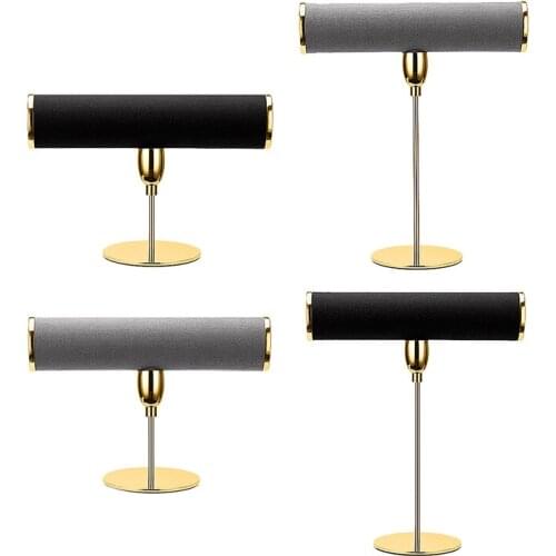 Microfiber Bracelet Chain Watch T-Bar Rack Jewelry Hard Display Stand Holder Jewelry Organizer Display Stand