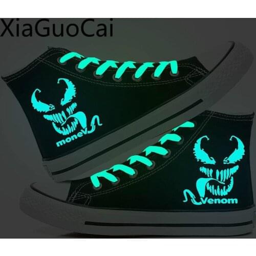 High Top Men Casual Shoes Leisure Board Couple Canvas Shoes Fluorescent Night Light Canvas Shoes for Couple Sneakers
