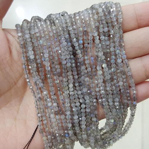 Natural Stone Labradorite Round shape Faceted bead 2mm DIY Jewelry Making 15