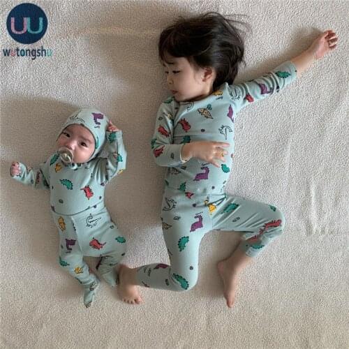 Newboron Baby Boys Girls Clothes Sets Autumn Winter Family Matching Pajamas For Little Borther Sister Long Sleeve Tshirts Pants