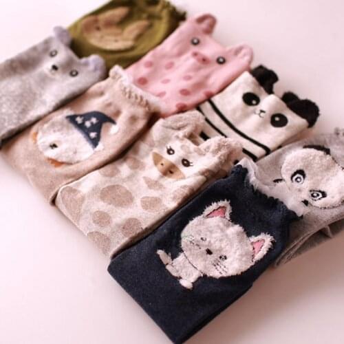 Cute Autumn Winter Women Sock Lovely Animal Women Panda Bear Pig Giraffe Cartoon Socks New Arrival Cotton Warm Socks