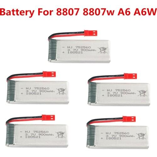 New 5pc 3.7V 900mAh High Capacity li-po Battery for 8807W Pocket Drone Selfie Fold Remote Control Accessories Replacement K5