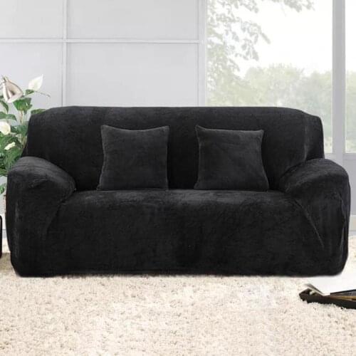 Solid Color Sofa Cover For Living Room All-inclusive Elastic Couch Cover Non-slip Corner Sofa Slipcover Furniture Protector