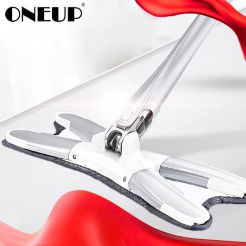 ONEUP X-type Floor Mop Reusable Microfiber Pads 360 Degree Flat Mop for Home Replace Hand-free Wash Household Cleaning Tools Set