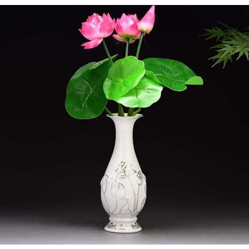 2PCS Wholesale Buddism Taoism supply Buddha Guanyin PU SA God altar accessories godness Guanyin bottle Simulation lotus flower