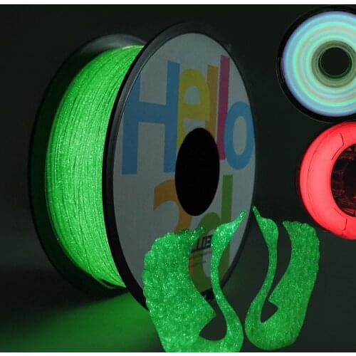 PLA Glow In The Dark Noctilucent Filament 1.75mm Plastic 3D Printer Materials Glowing Rainbow Red Firefly Green Filaments