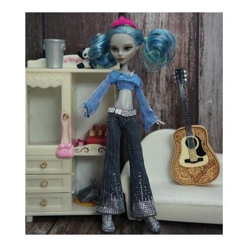 Monstering High Doll Casual Wear Handmade Clothes Outfit Doll Clothing Set Doll Dressing Decors Slim Doll Dresses Skirt Tshirt