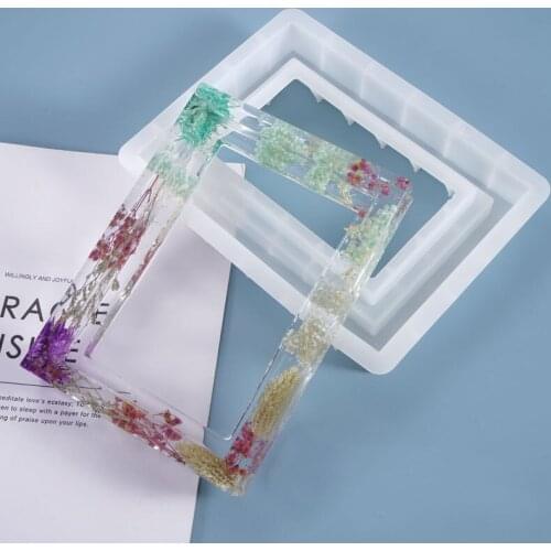 DIY Crystal Epoxy Mold Photo Frame Rectangular Pendulum Table Decoration Homemade Photo Frame Decoration Silicone Mold