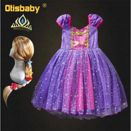 Summer Rapunzel Party Infant Fluffy Tulle Dress Halloween Child Tangled Costume Princess Rapunzel Dress Baby 1 2 3 4 5 Years Old