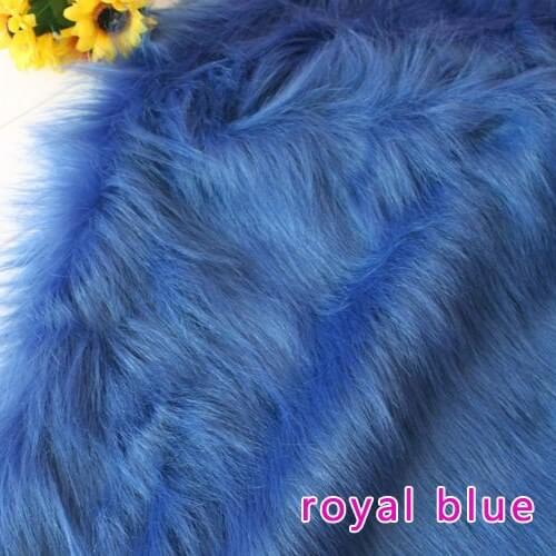 Royal Blue Solid Shaggy Faux Fur Fabric (long Pile fur) Costumes Cosplay 36"x60" Sold By The Yard Free Shipping