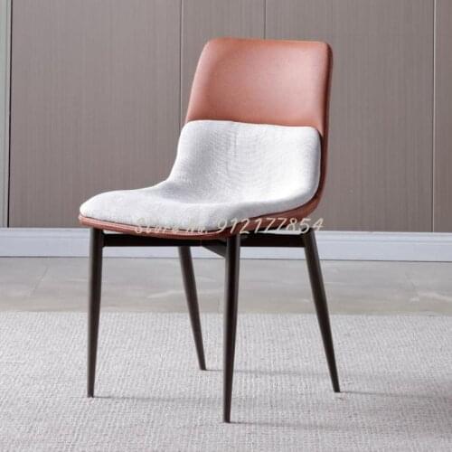 Nordic Light Luxury Minimalist Leather Art Dining Chair Designer Net Red Restaurant Hotel Chair Modern Home Back Chair