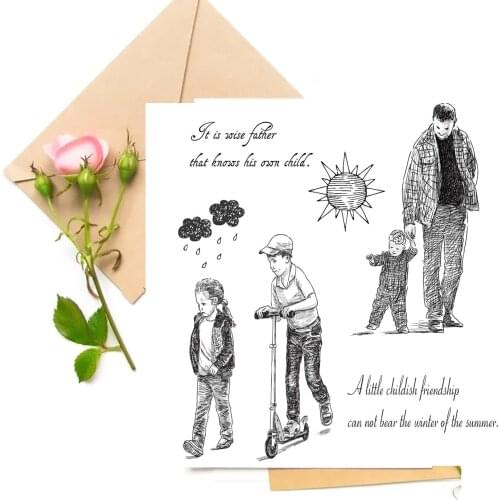Family Clear Stamps For DIY Scrapbooking Card Making Stamps Fun Decoration Supplies