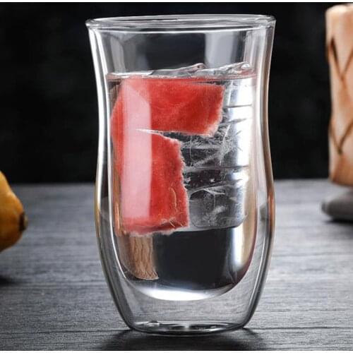 80/250/300ml Double Wall Wine Glasses Heat-resistant Coffee Beer Cups Drink Tea Mugs Transparent Water Glass Drinkware Vidro Cup