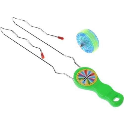 LED YOYO Ball Colorful Flashing Rail Rolling Flywheel Toy Kids Play Gifts M3GE