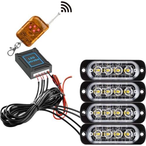 LED Strobe Lights Emergency Lights With Remote Control Flash Light for Car Van Truck Vehicles Surface Mount Waterproof