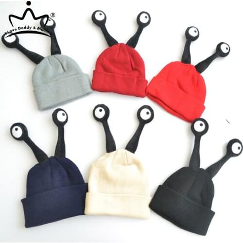Funny Cartoon Baby Hats Cute Long Eyes Knitted Warm Beanie Winter Kids Crochet Cap Baby Boy Girl Hat Accessories