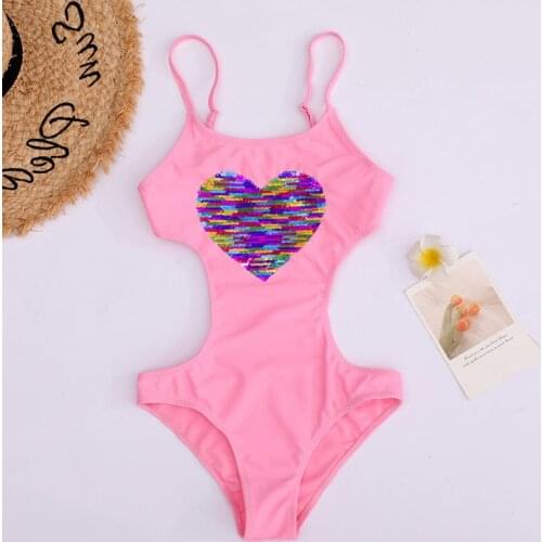 3-14 Year Children Girl Swimsuit 2021 Heart Shape One Piece Girl Swimwear Multi Style Holiday Beach Bathing Suit Monokini L42