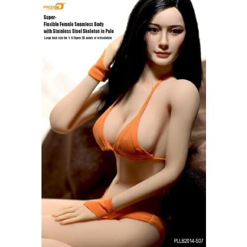 1/6 Action Figure Doll Super Flexible Female Seamless Body Movable with Stainless Steel Skeleton in Big Bust PLLB2014-S07 Phicen