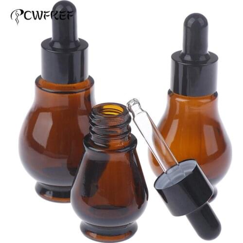 1Pcs 10/20/30/Ml Essentiële Olie Parfum Pipet Flessen Lege Container Amber Fles Dropper navulbare