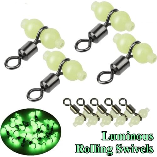 10PCS/Lot Luminous Cross Line Rolling 3 Way Fishing Connector Swivel Sea Fishing Hook Tackle Accessories High Quality Pesca