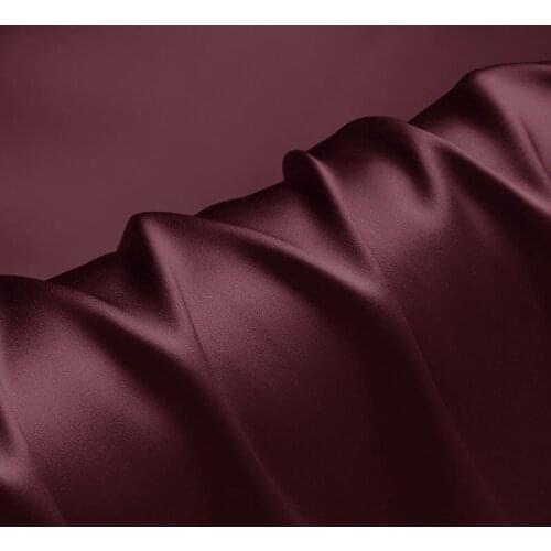 100% silk fabric 16 19 22m/m thick 45"( 114cm )width solid cabernet pure satin charmeuse luxury DIY clothes bedding silk fabric