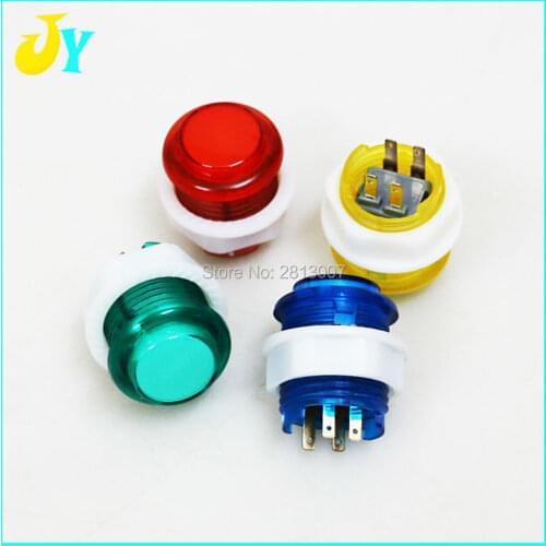 2pcs/lot 5V LED Light Buttons 24mm Arcade Button With Build-in Microswitch For Raspberry PI 1 Retropie Project & Jamma DIY