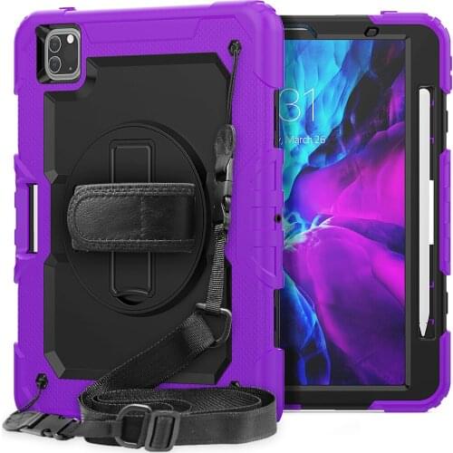 360 Rotating Cover For IPad Pro 11" 2020 With Pencil Holder Stand Kids Shockproof Silicone Tablet Protect Case Funda+pen+Straps