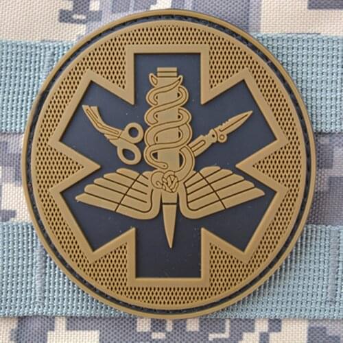 3D Paramedic Mecial PVC Velcros Patches Tactical Emblem Badges Medic Rescue Rubber Patches For Clothing Backpack