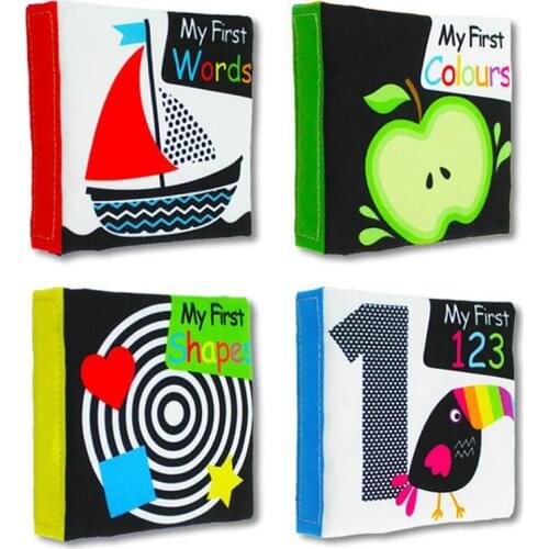 4pcs/set Baby Toys Soft Cloth Books Sound Infant Educational Stroller Rattle Toy Newborn Crib Bed Learning & Education Puzzle T