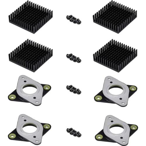 4PCS NEMA17 Stepper Steel and Stepper Damper Stepper Motor Vibration Dampers + Heat Sink + M3 Screws for CNC,CR-10 3D Printer