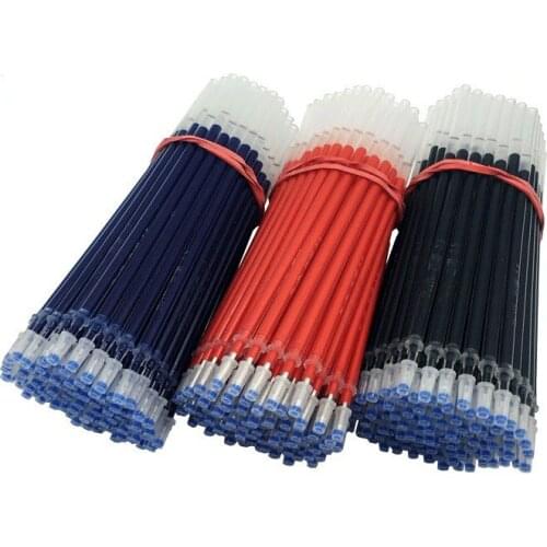 50pcs Gel Pen Refill 0.5mm Blue Ink Writing Pen Metal Chirography Office & School Pen For Student