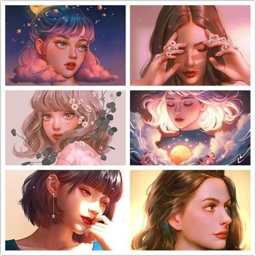 Full Round Artistic Portrait Diamond Painting Diamond Embroidery 5D DIY Diamond Setting Home Decoration Gifts New