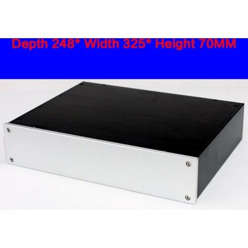 KYYSLB 248*325*70MM CJ074 All-aluminum Preamp Amplifier Chassis Box House DIY Enclosure with Feet Screw Amplifier Case Shell
