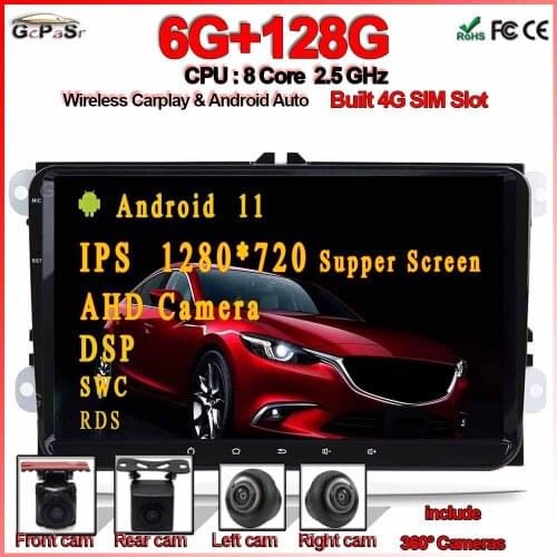 9" Android 11 Car stereo radio for VW/Volkswagen/Golf/Passat/b7/b6/Skoda/Seat/Octavia/Polo/Tiguan Multimedia BT GPS Navigation