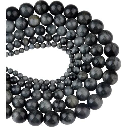 Chanfar High Quality Natural Eagle Eye Stone Round Beads For Jewelry Making DIY Bracelet Necklace 4/12mm Strand