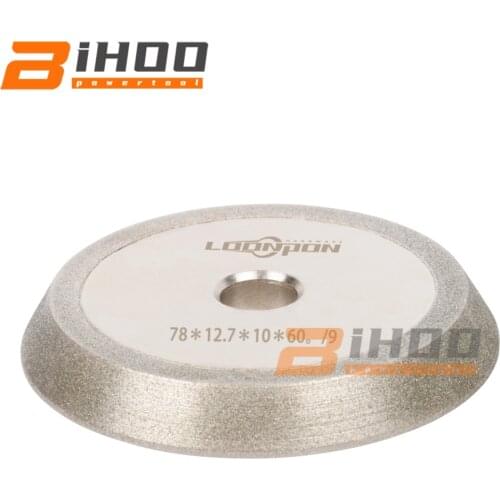 78mm Diamond Grinding Wheel Dish Grinder Circle Sharpener Disc for Carbide Metal Tungsten Steel Milling Cutter Tool 200Grit