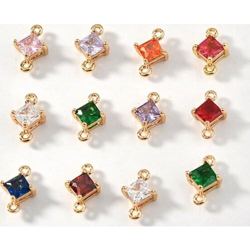 Double hook geometric shape 40pcs/lot crystal/glass/copper charms diy jewelry necklace/earrings for women pendants accessory