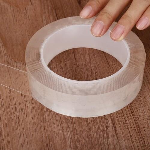 1/ 2/ 3/ 5m nano double-sided tape transparent reusable notrace waterproof tape cleaning household gekkotape tape