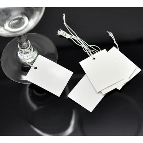 200-300pcs Price Label Tags String Tie Watch Jewelry Display Merchandise Price Label Paper Cards Rectangular Blank Price Tag