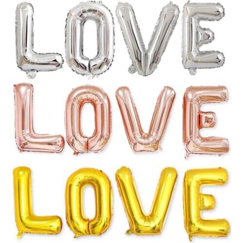 1 Set 32inch Giant LOVE Letter Foil Balloon Set for Birthday Bachelorette Engagement Wedding Bridal Shower Party Supplies