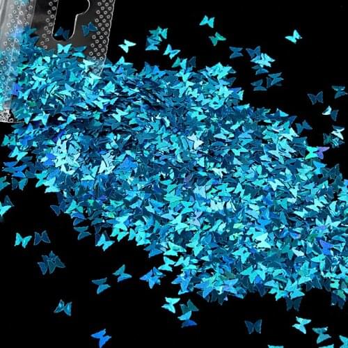 Holographic Butterfly Nail Art Glitter Sequins Flakes Gel Polish Decorations Nail Accessories 3D Decals Stickers For Manicure