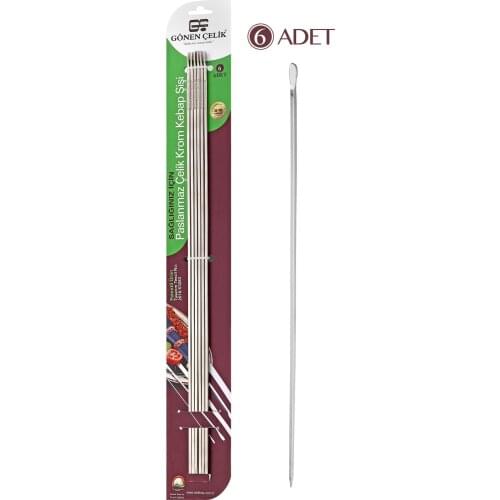 Kebab Grilled Skewers Steel Stainless Barbecue Grill 6 Pieces