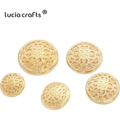 Lucia crafts 10pcs/lot Multi Sizes Rose gold metal Sewing Buttons DIY Handmade Garment Scrapbooking Accessories E0506