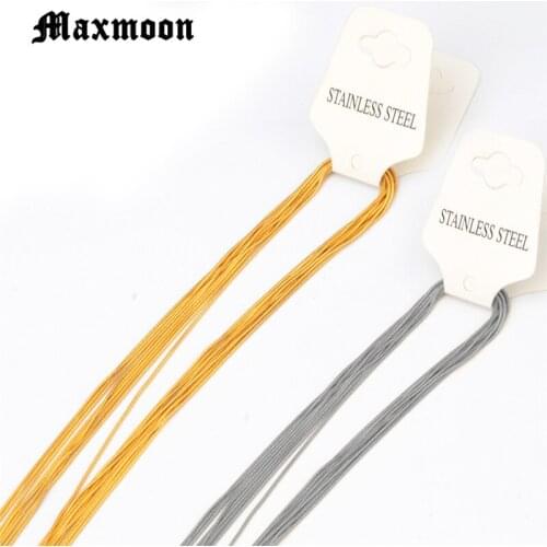 Maxmoon 10pcs/lots 316L Stainless Steel Chain Necklace Gold /Steel Color Necklaces For Pendants With Lobster Clasps Jewelry