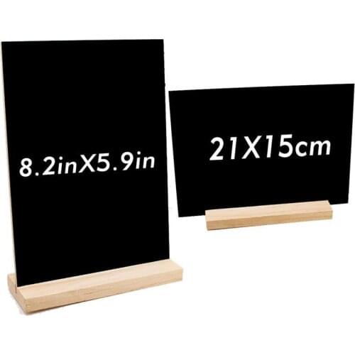 Chalkboard Sign Single-Sided Erasable Message Board Blackboard Desktop Decor Sign Small Blackboard with Bases for DIY Decoration
