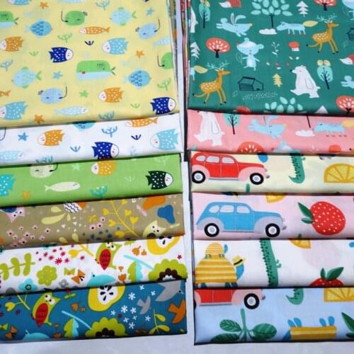 Cartoon Sereis Cotton Fabric Printed Baby Cotton Quilting Fabric by half meter for DIY Sewing Bed Sheet Dress Tissue